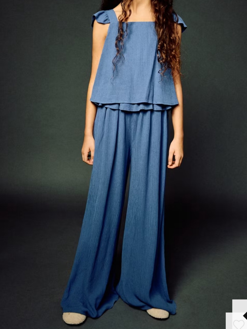 Mango kids girl Slate Blue Wide-Leg Sleeveless Jumpsuit 3724